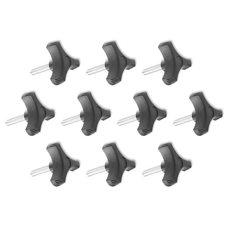 BYSOL 1/4 20 Male Thread Wing Nut Knob 2 inch Diameter with 2 inch Long Threaded Post for Lawn Mower, Woodworking Tools & Jigs, Clamps Umbrella Base, 10PCS Wing Nut Knob - Image 1